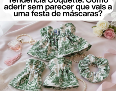 Conjunto de gola e punhos na Tendência Coquette Toile Jouy 2026