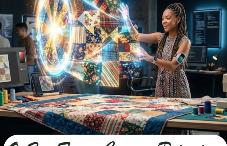 Ideia de o que fazer com as primeiras roupas do bebé: uma manta de memória feita de retalhos coloridos.